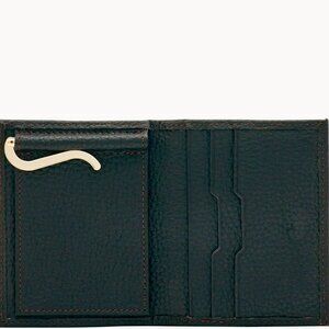 Dooney & Bourke Brown Tmoro Italian Pebbled Leather Multifunction Money Clip NWT